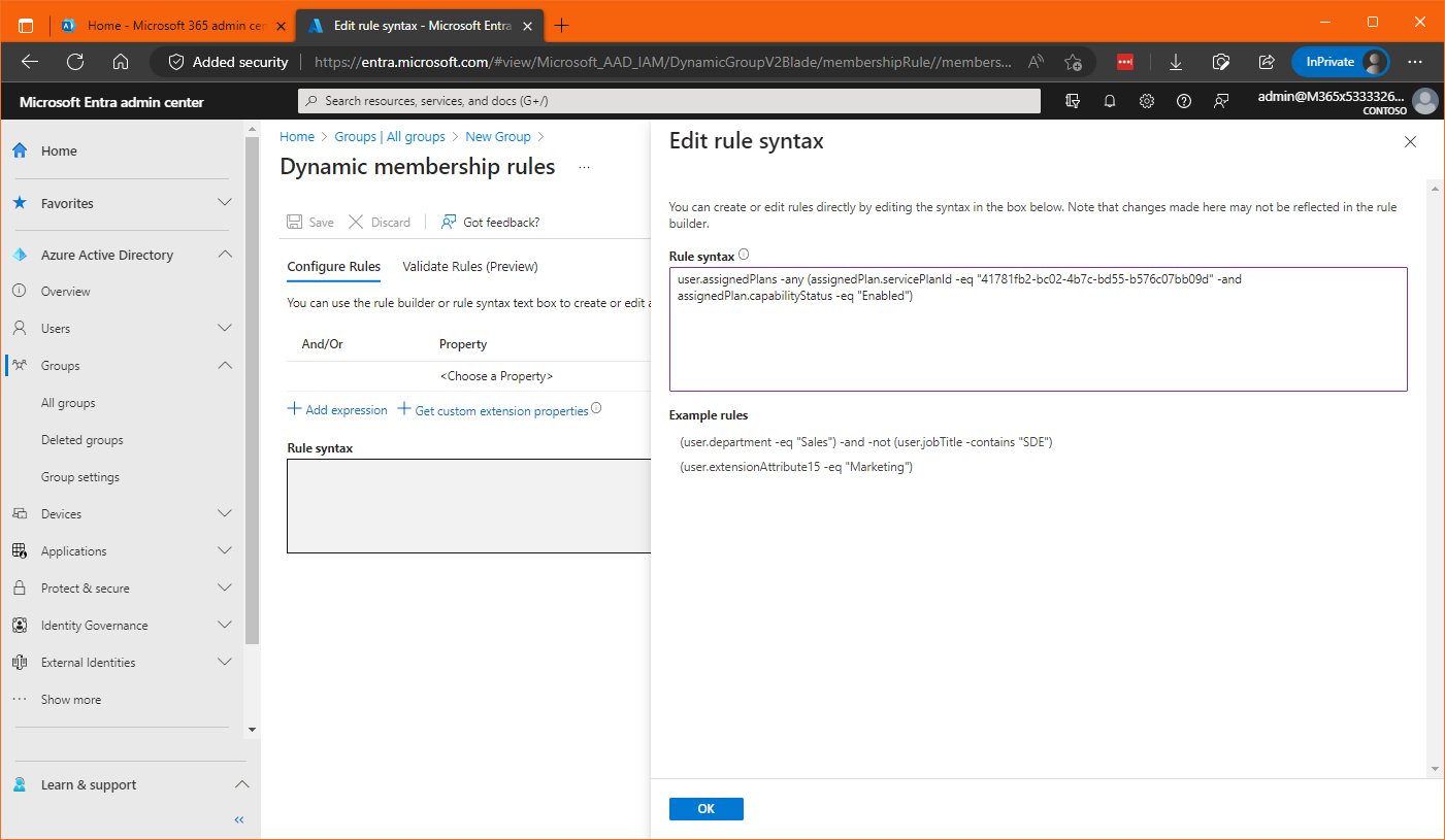 Create a dynamic group containing all Azure AD Premium users Real