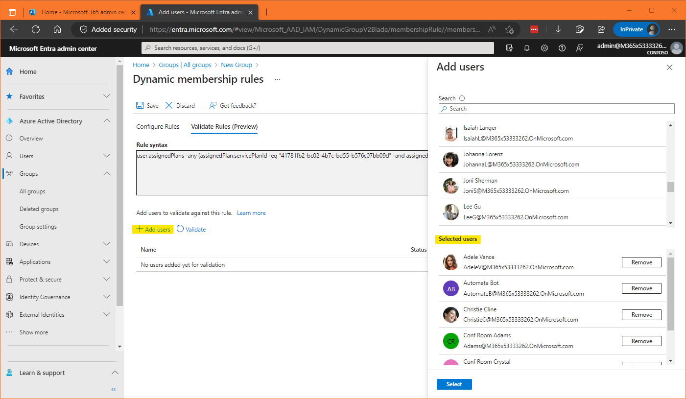 Create a dynamic group containing all Azure AD Premium users Real