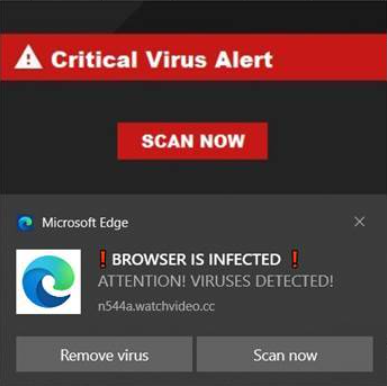 Windows notification alerts continually prompt about virus infection ...